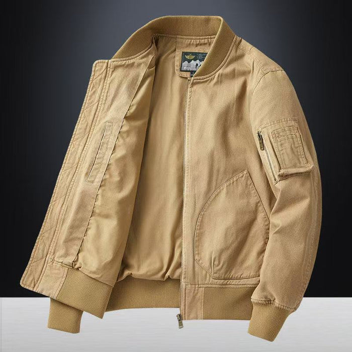 Men's Bomber Jacket Loose Fit Baseball Collar
