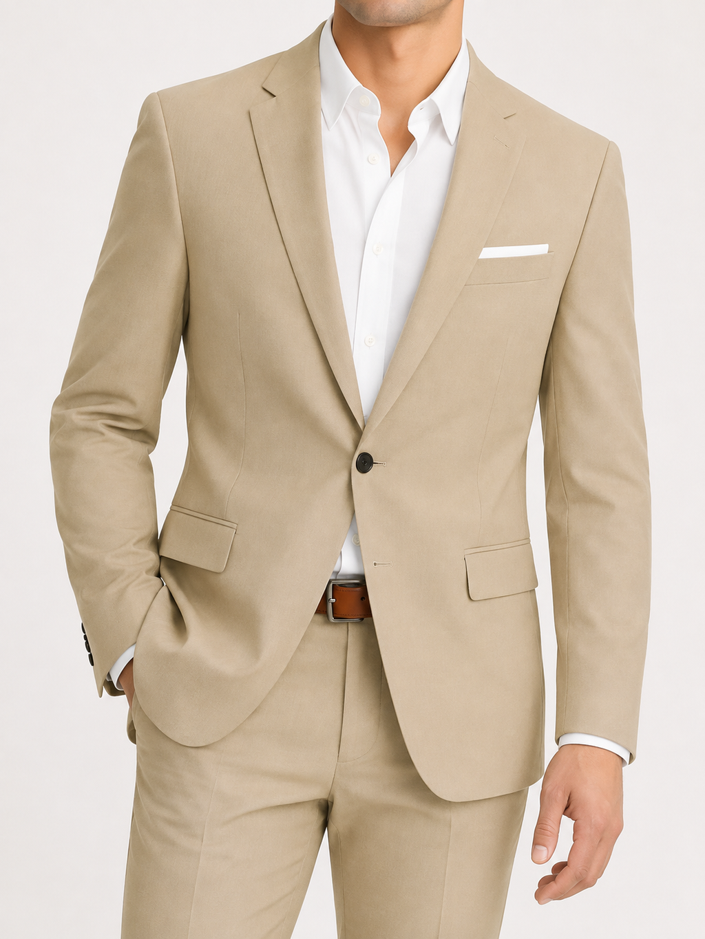 Men's Two Piece Suit Set Slim Fit One Button