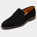 Men's Penny Loafers Suede Slip On Round Toe Smart Casual