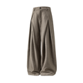 Men's Wide Leg Trousers Woven Fabric High Waist Pleated Front