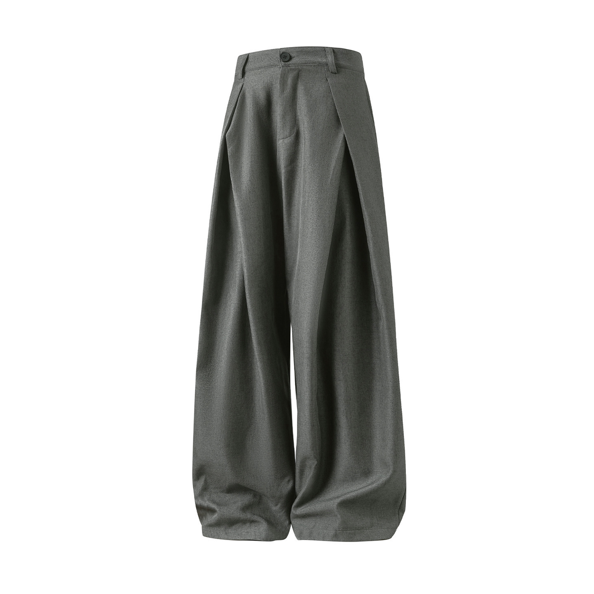 Men's Wide Leg Trousers Woven Fabric High Waist Pleated Front